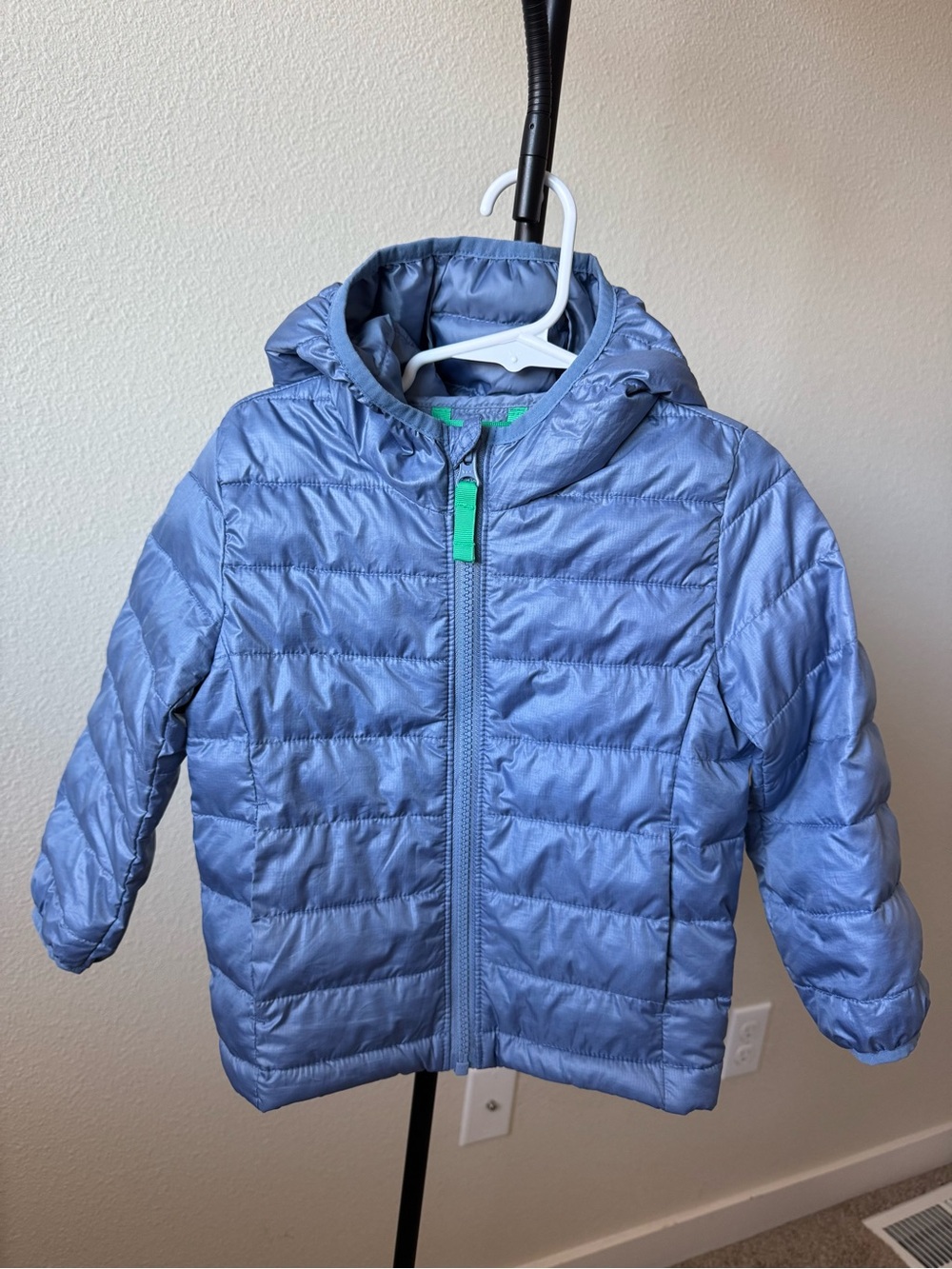 Primary Light Blue Hooded Puffer Toddler Jacket